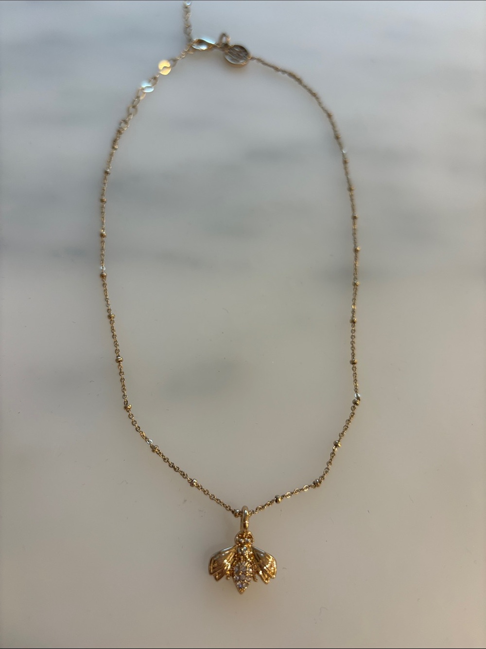 Lilly Pulitzer Gold Bee Charm necklace with crystals